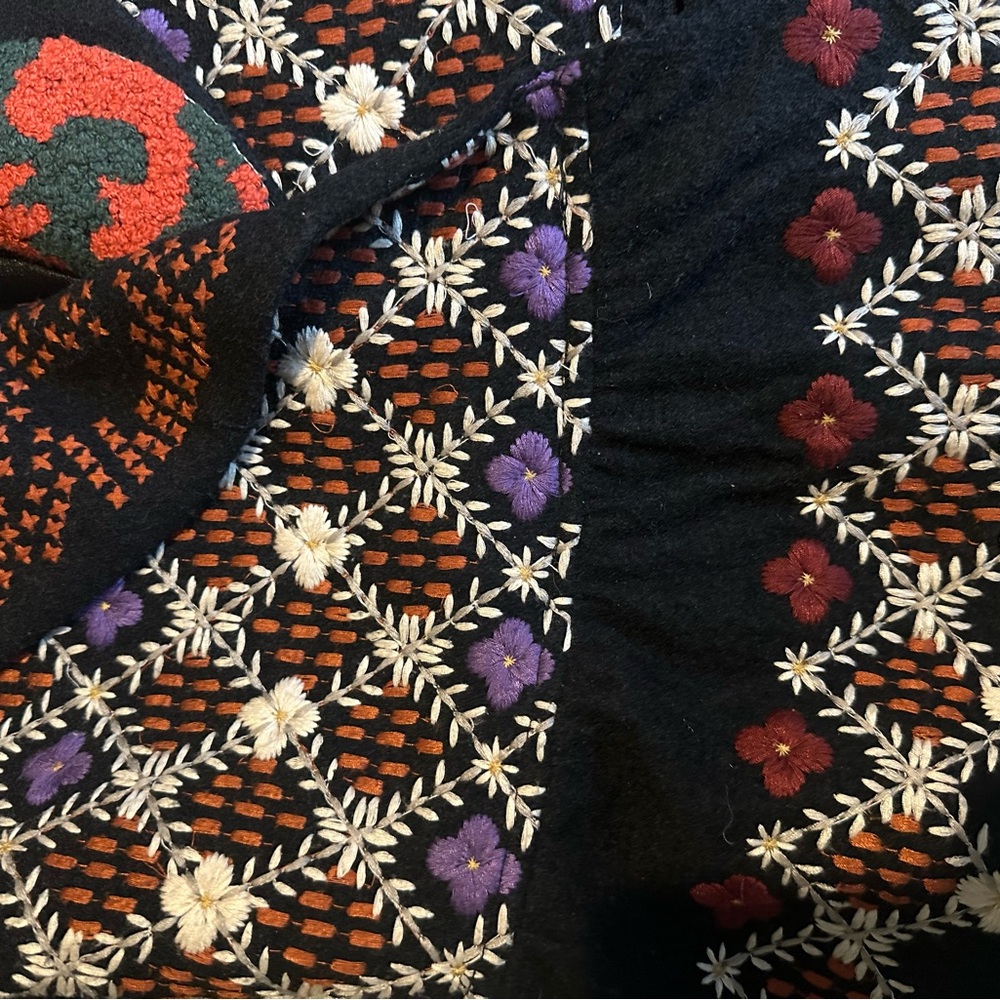 Anthropologie Black Multicolor Embroidered  Cardigan/jacket - Picture 4 of 7
